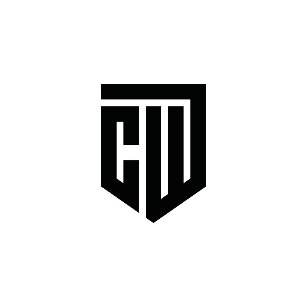 CW or WC initial letter logo design vector
