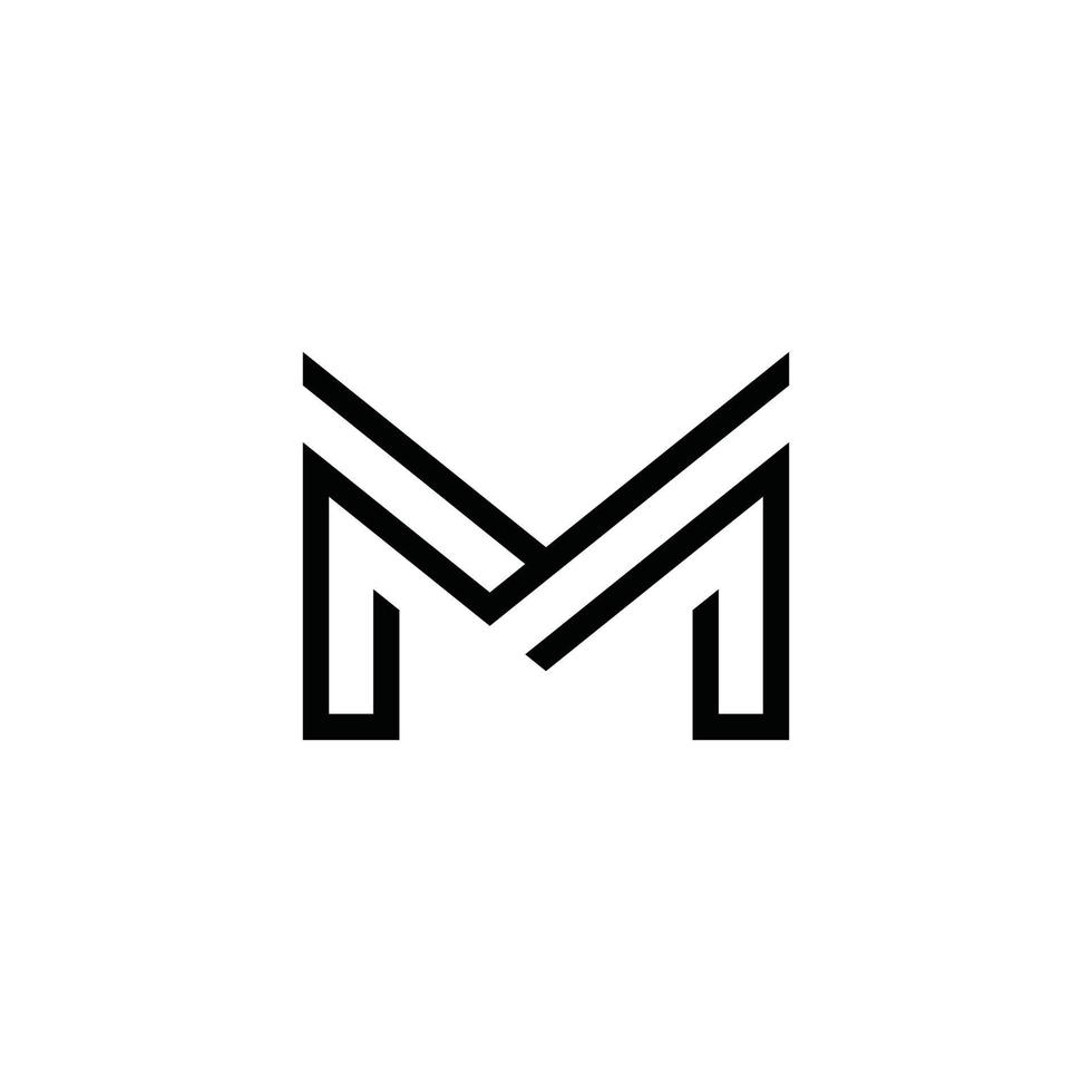 vector de diseño de logotipo de letra inicial mm o m.