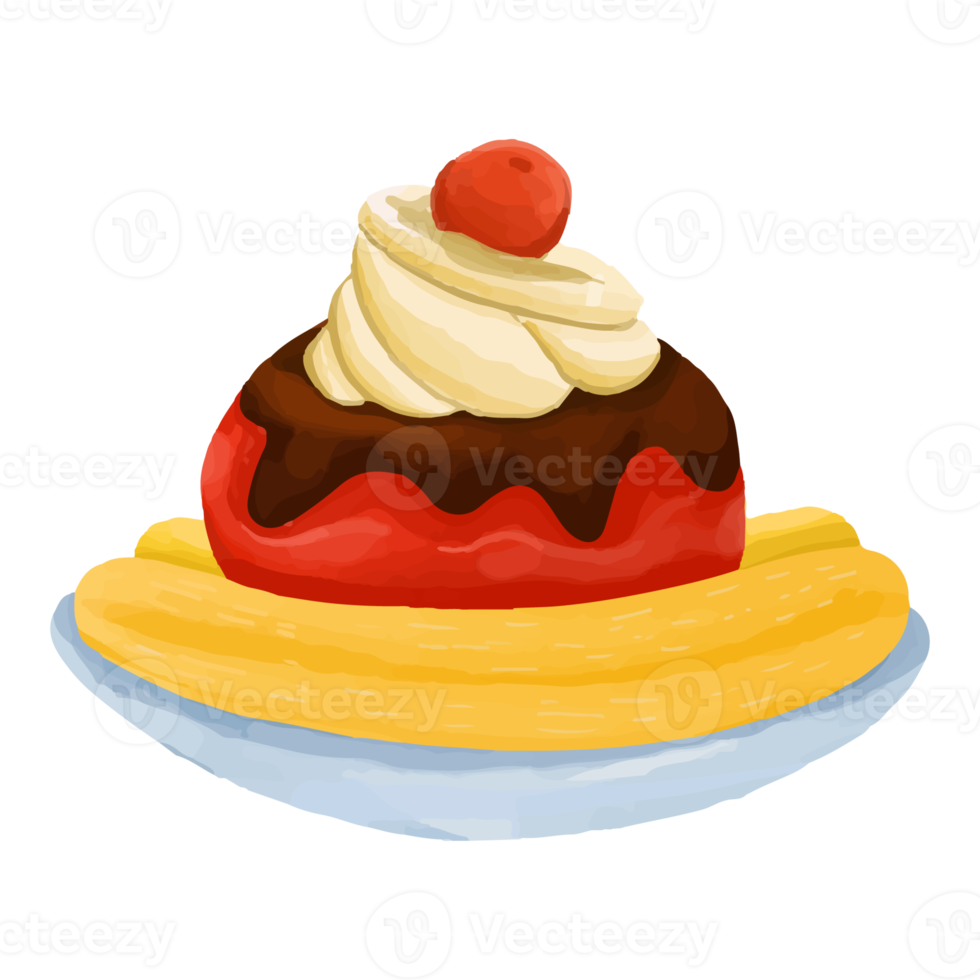 gelato ad acquerello, clipart dolce dipinta a mano png