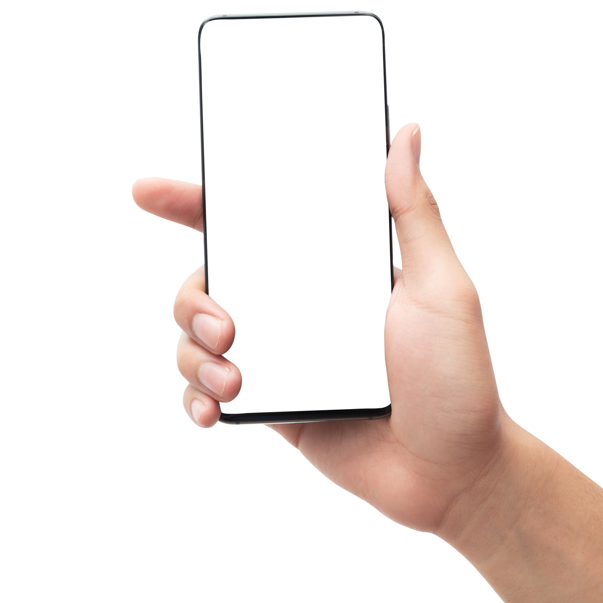 Hand Holding Phone Mockup PNGs for Free Download