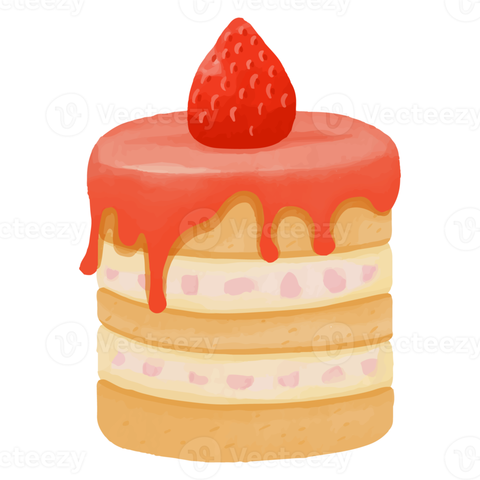 Watercolor Cake, Hand painted sweet clipart png