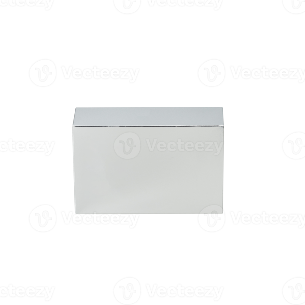 silver rektangel box mockup, png-fil png