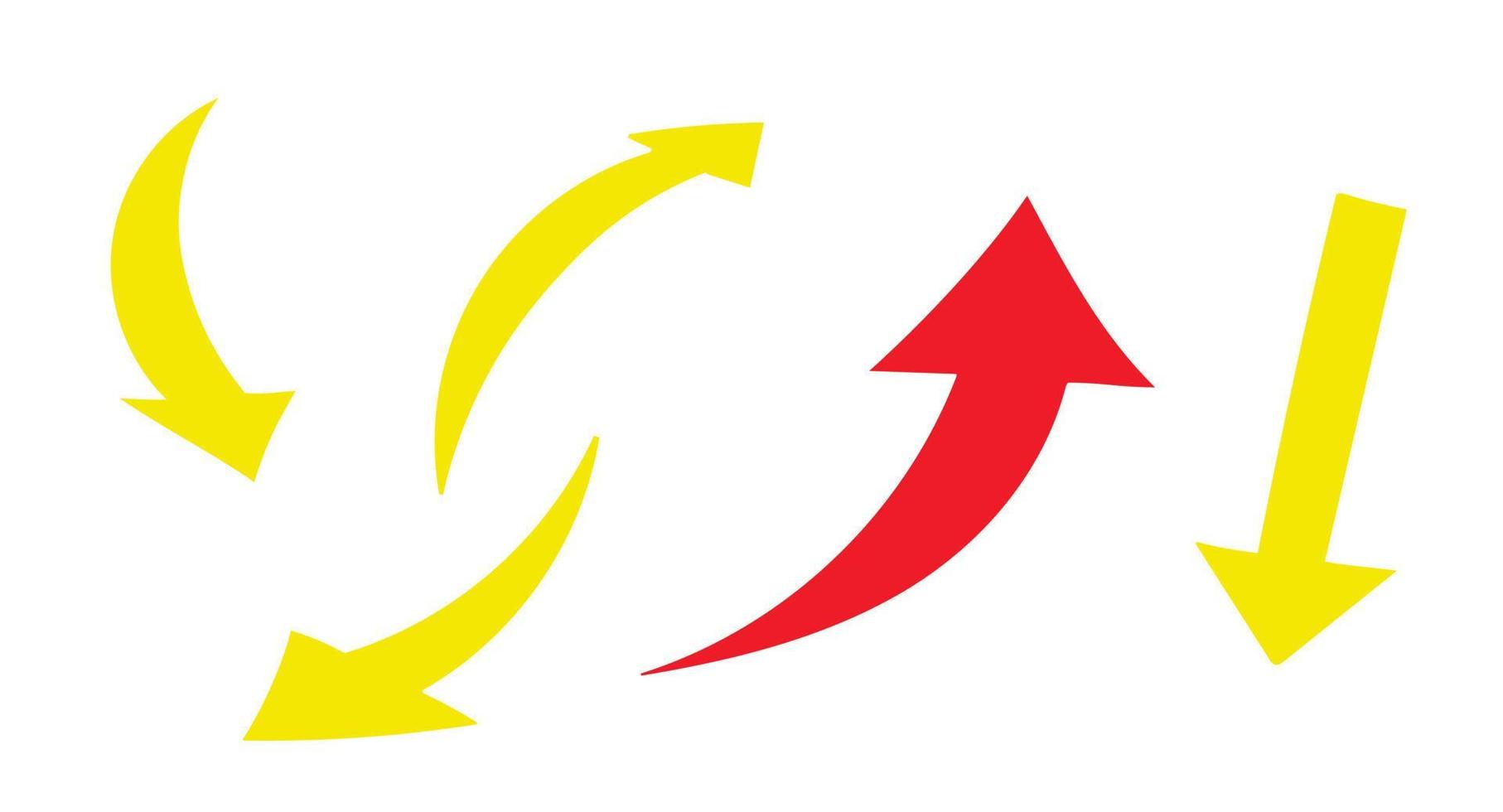 set of curved flat vector arrows.
