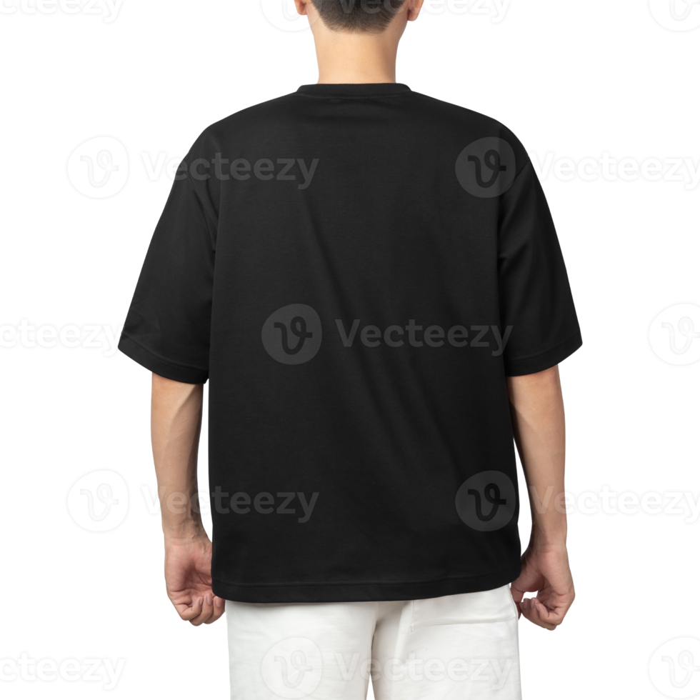 Man in black oversize t-shirt mockup, Design template png