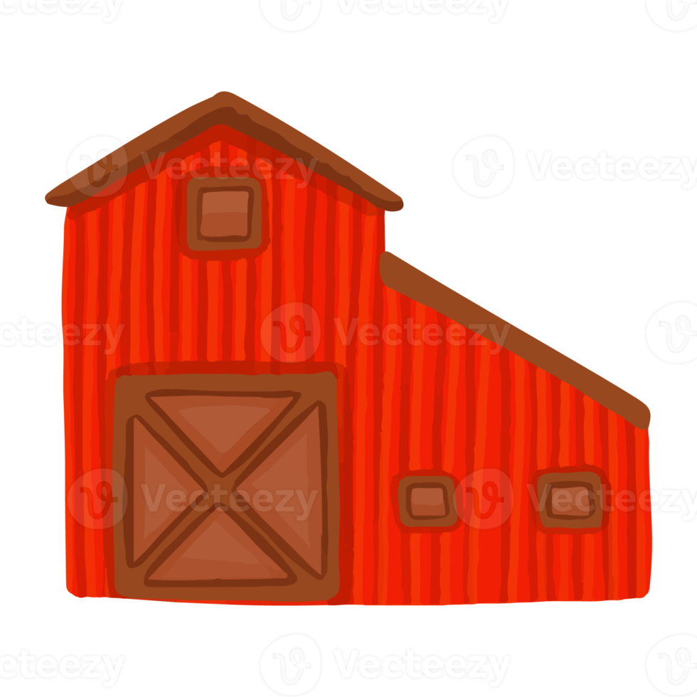 Watercolor House, Hand painted farm clipart png