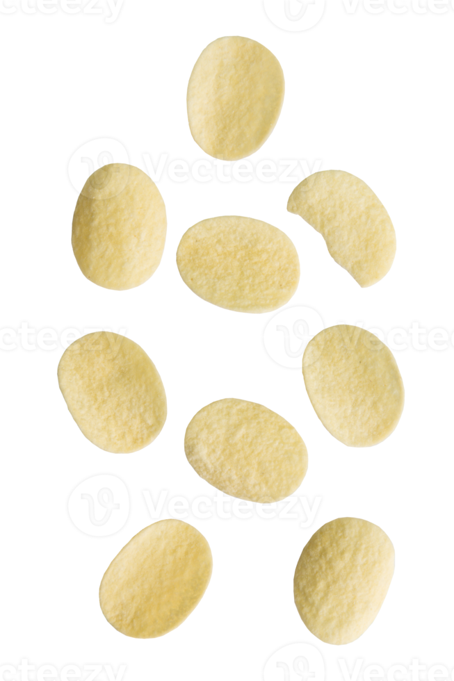 Falling potato chips cutout, Png file