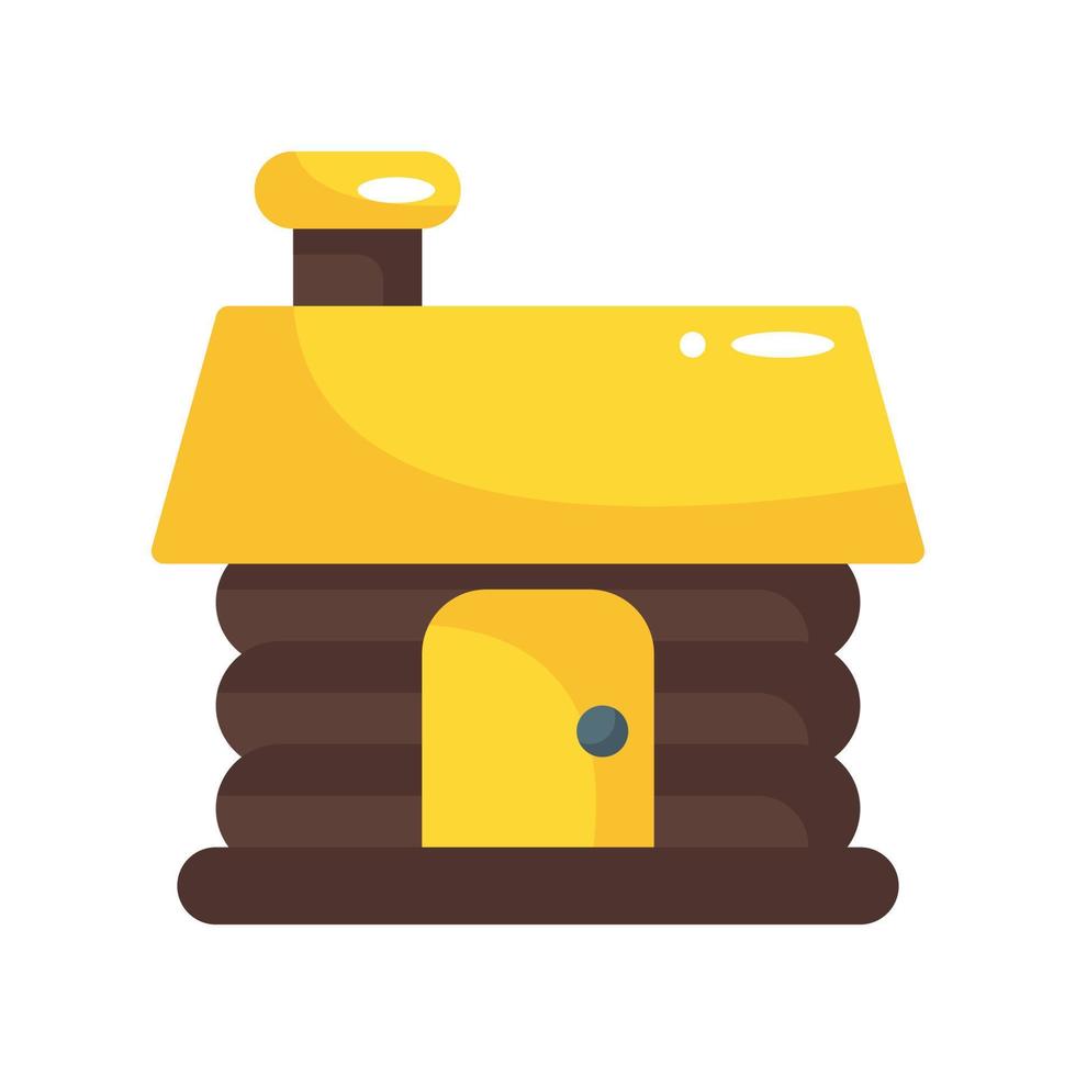 icono de estilo plano de cabaña. ilustración vectorial para diseño gráfico, sitio web, aplicación vector