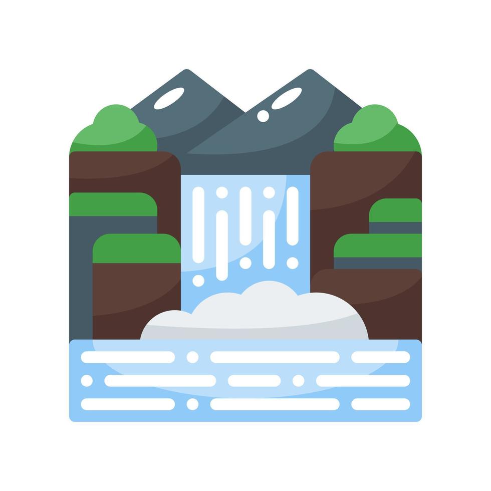 waterfall flat style icon. vector illustration for graphic design, website, app