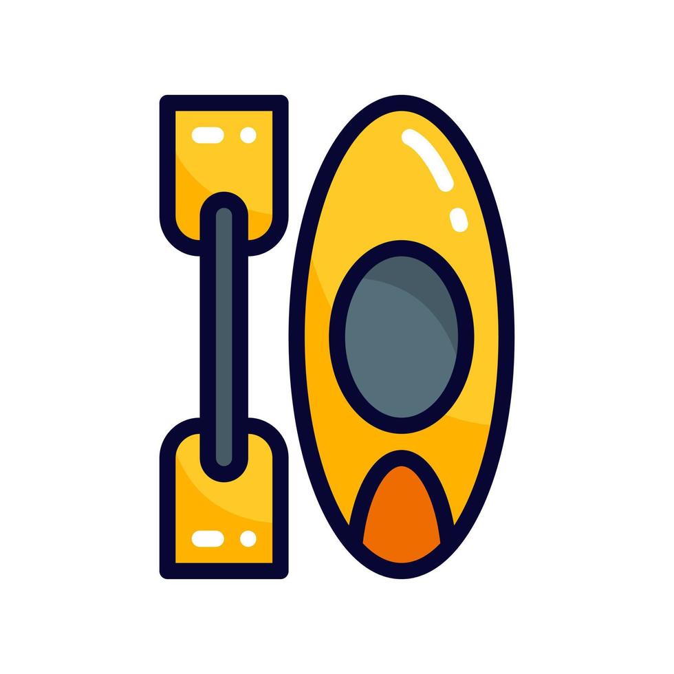 canoe filled line style icon. vector illustration for graphic design, website, app