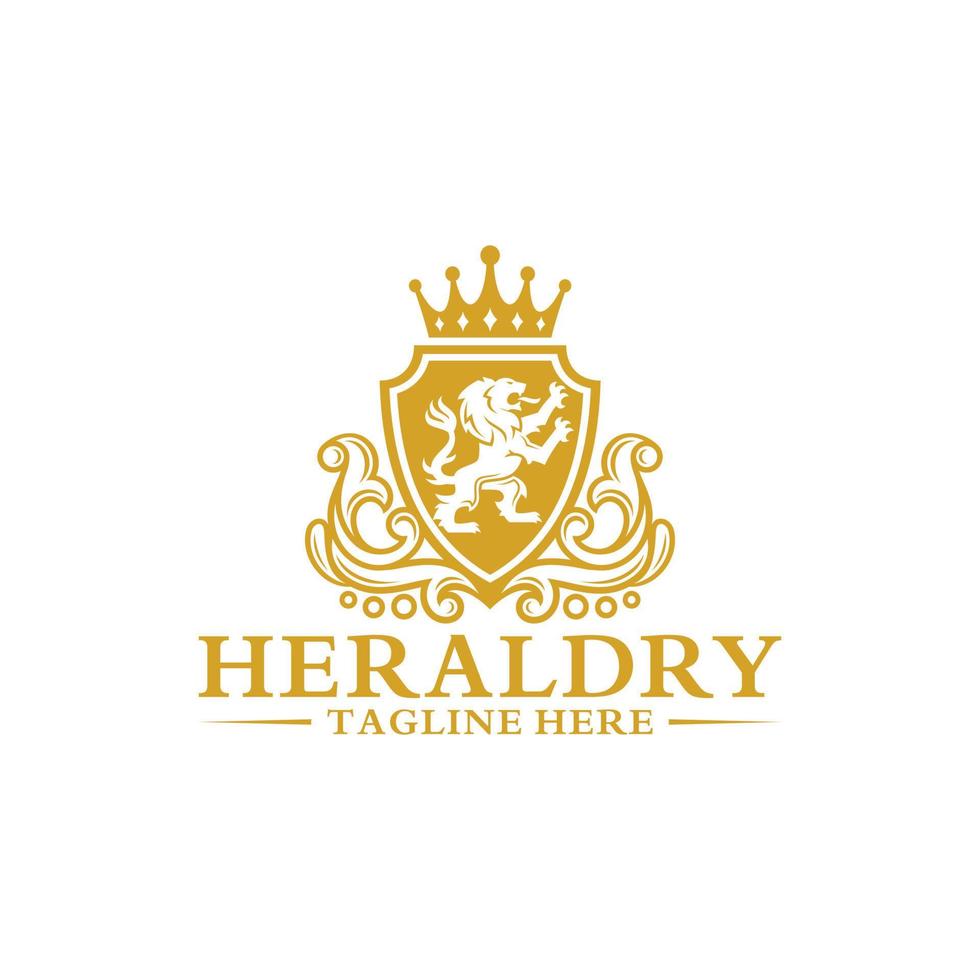 Royal Lion Heraldry Logo Vector Template
