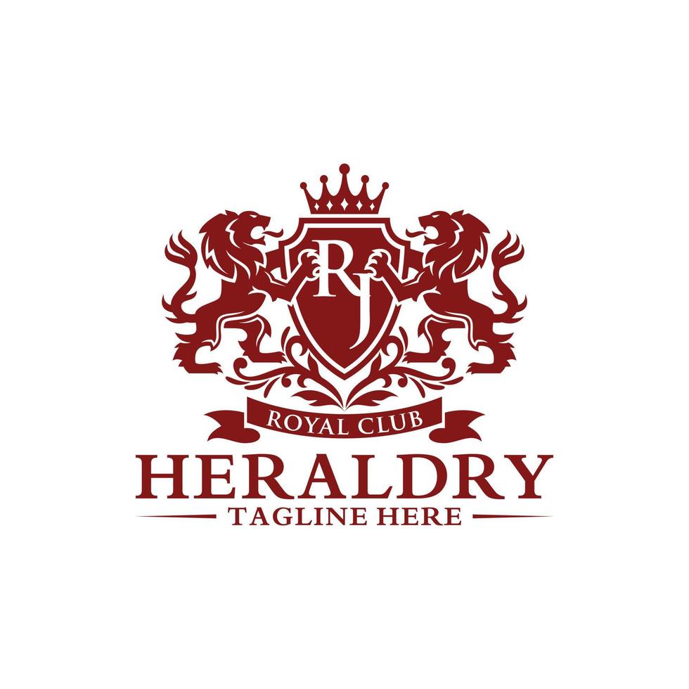 Royal Lion Heraldry Logo Vector Template