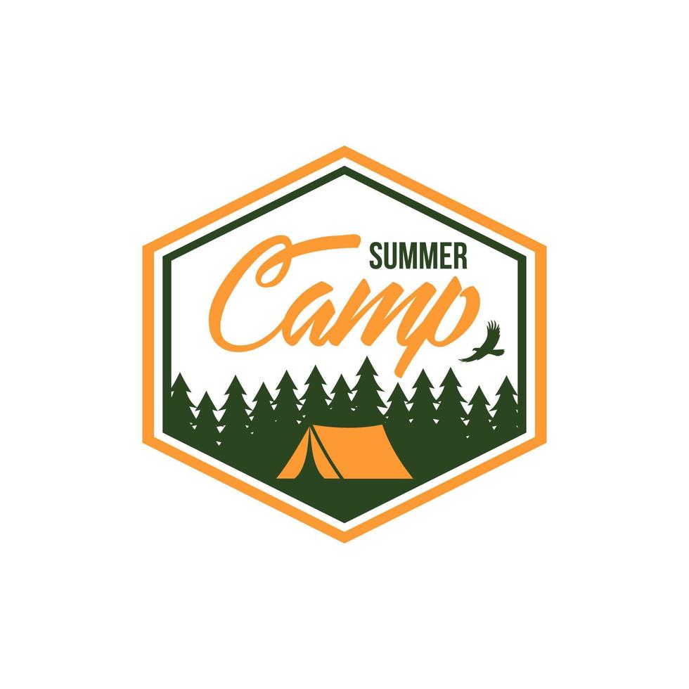 Summer Camp Badge Logo Vector Template