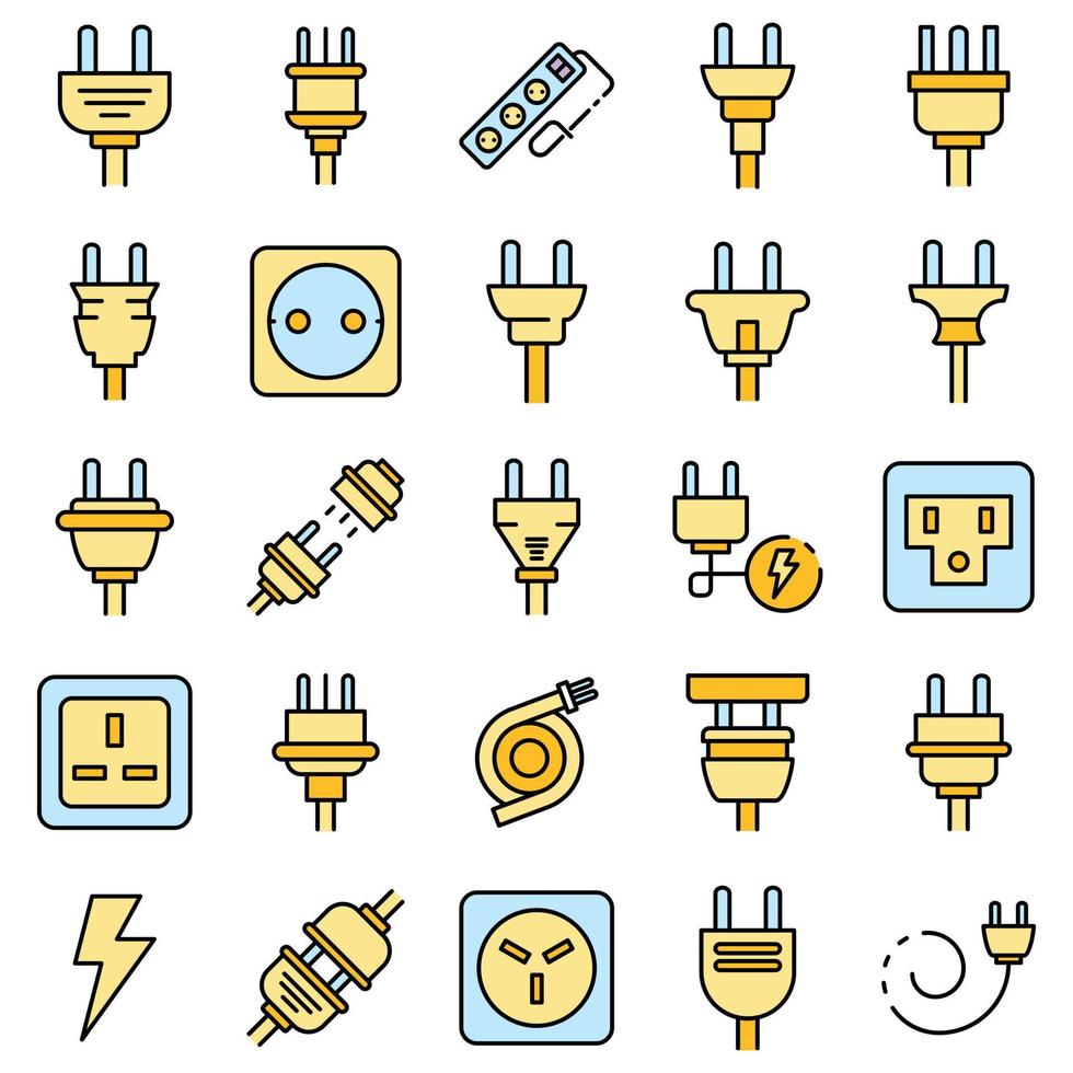 Plug wire icons vector flat
