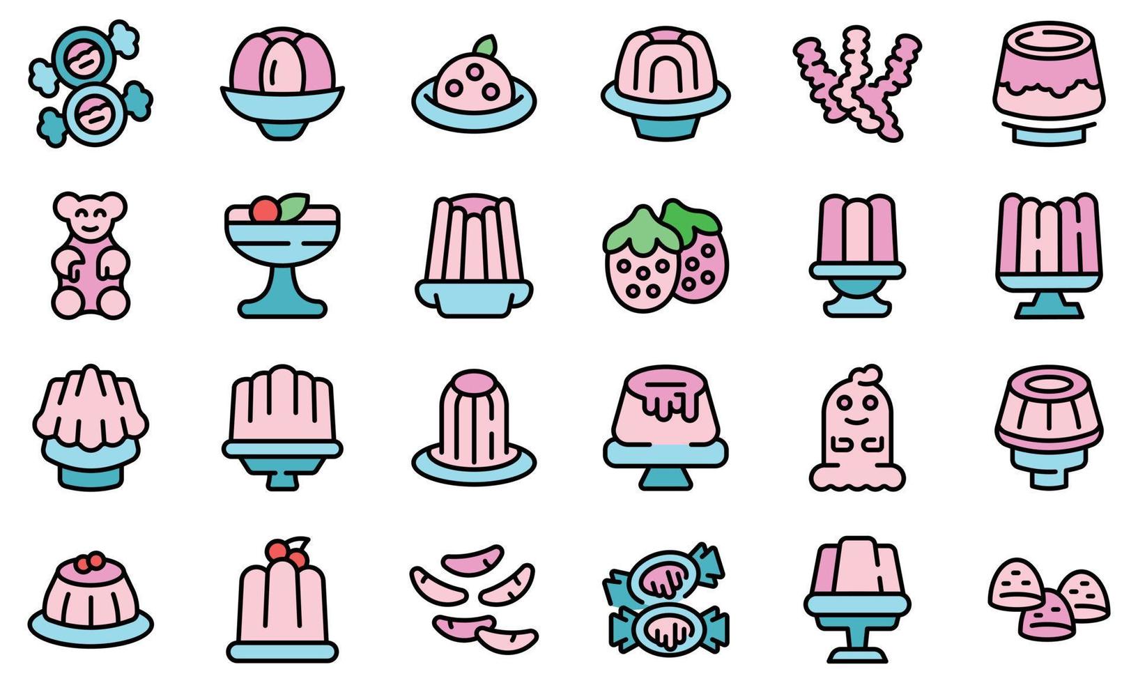 Jelly icons set vector flat