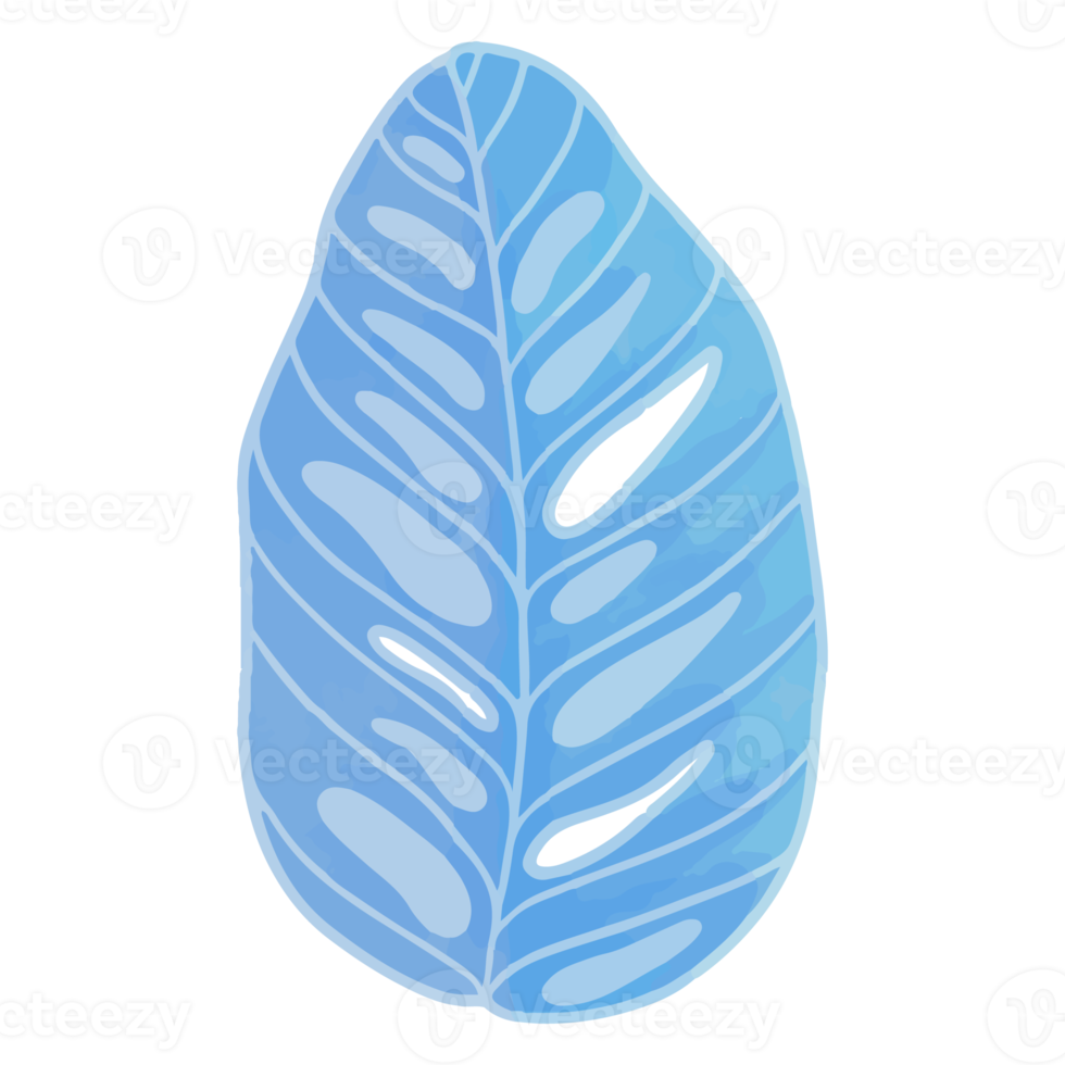 Watercolor Leaf, Blue leaves clipart png