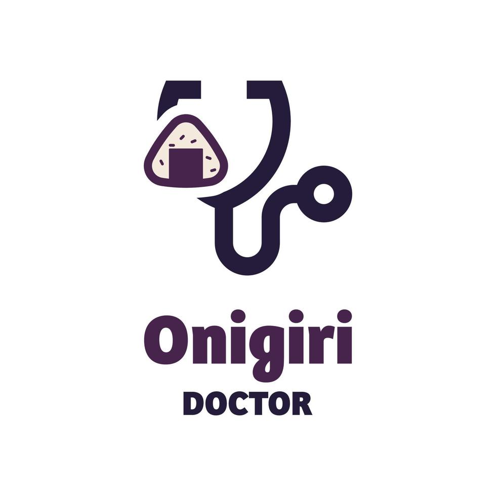 logotipo del doctor onigiri vector