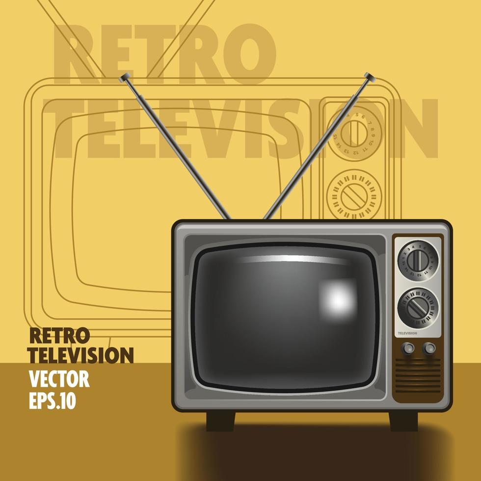 viejo televisor retro vector