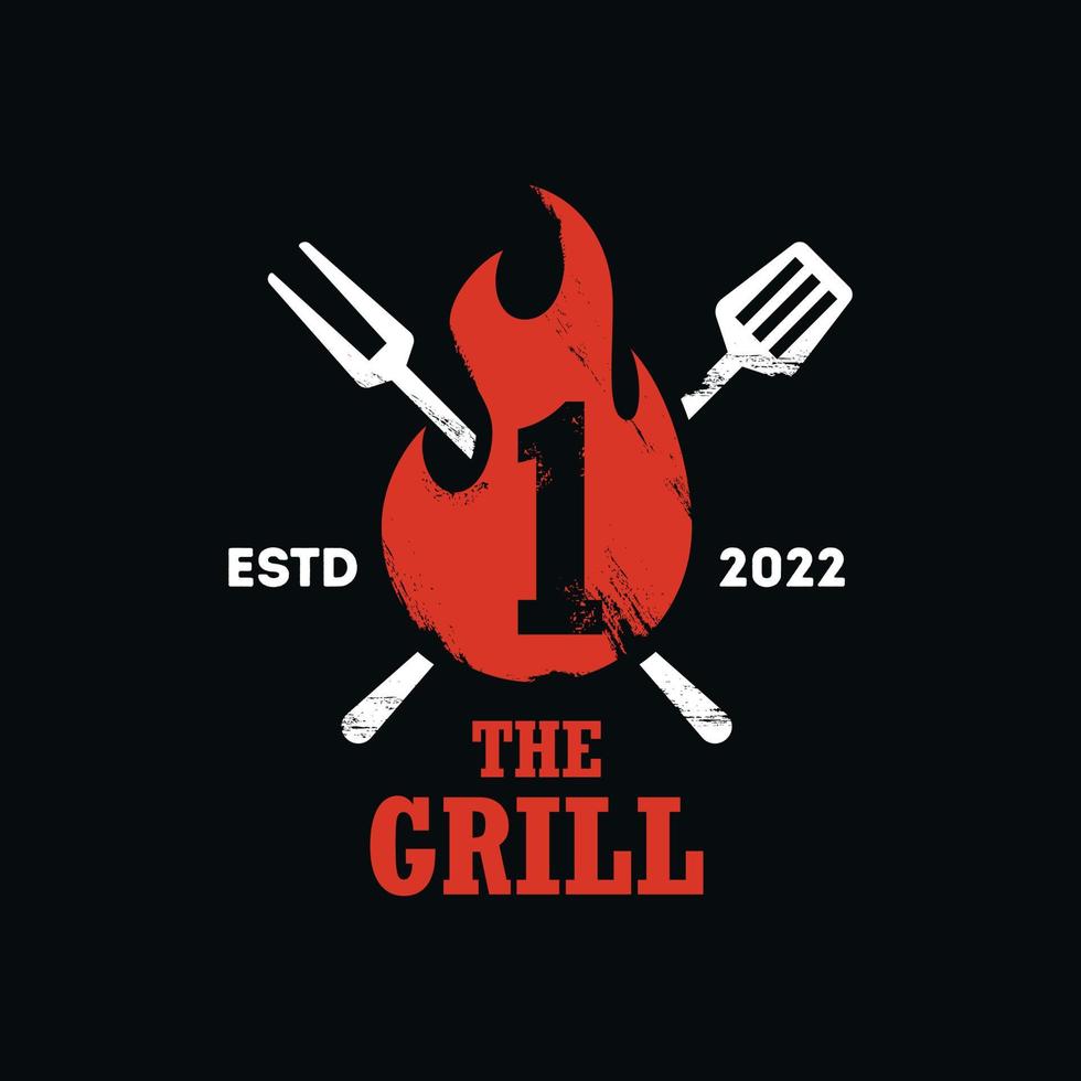 Grill Fire Number 1 Logo vector