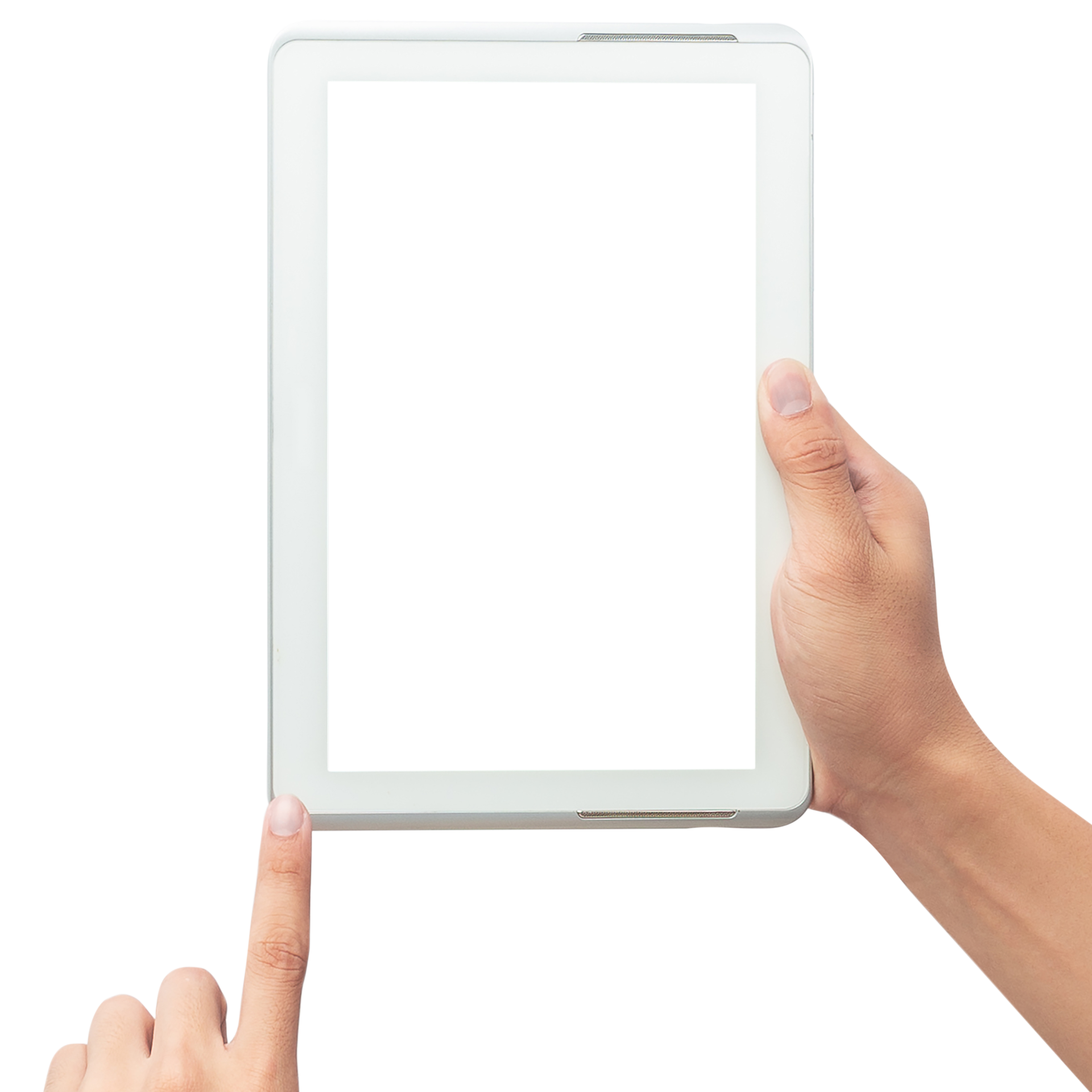 Hand holding tablet computer with screen mockup 8520123 PNG