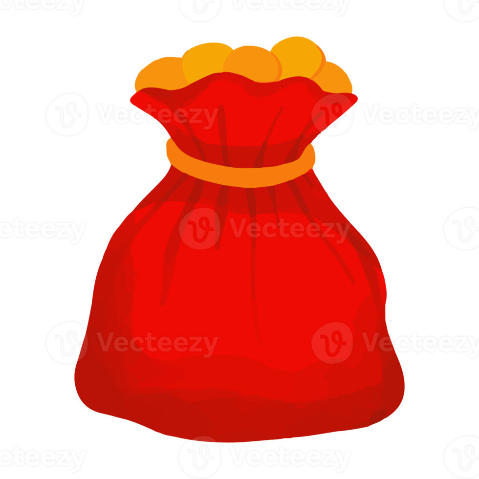Watercolor Red Envelope, Hand painted Happy New year 2022 png