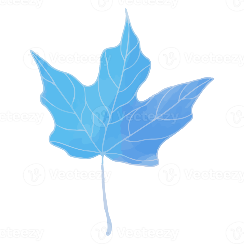 Watercolor Leaf, Blue leaves clipart png