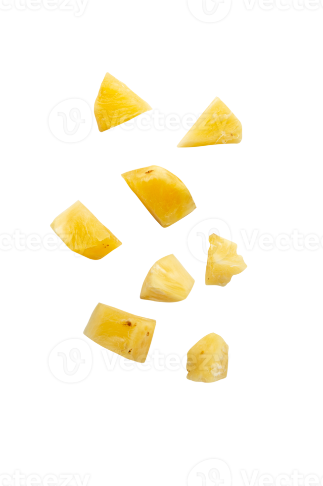 Falling pineapple slices cutout, Png file