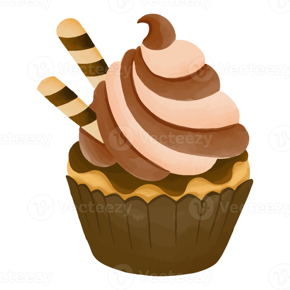 gâteau aquarelle, clipart sucré peint à la main png