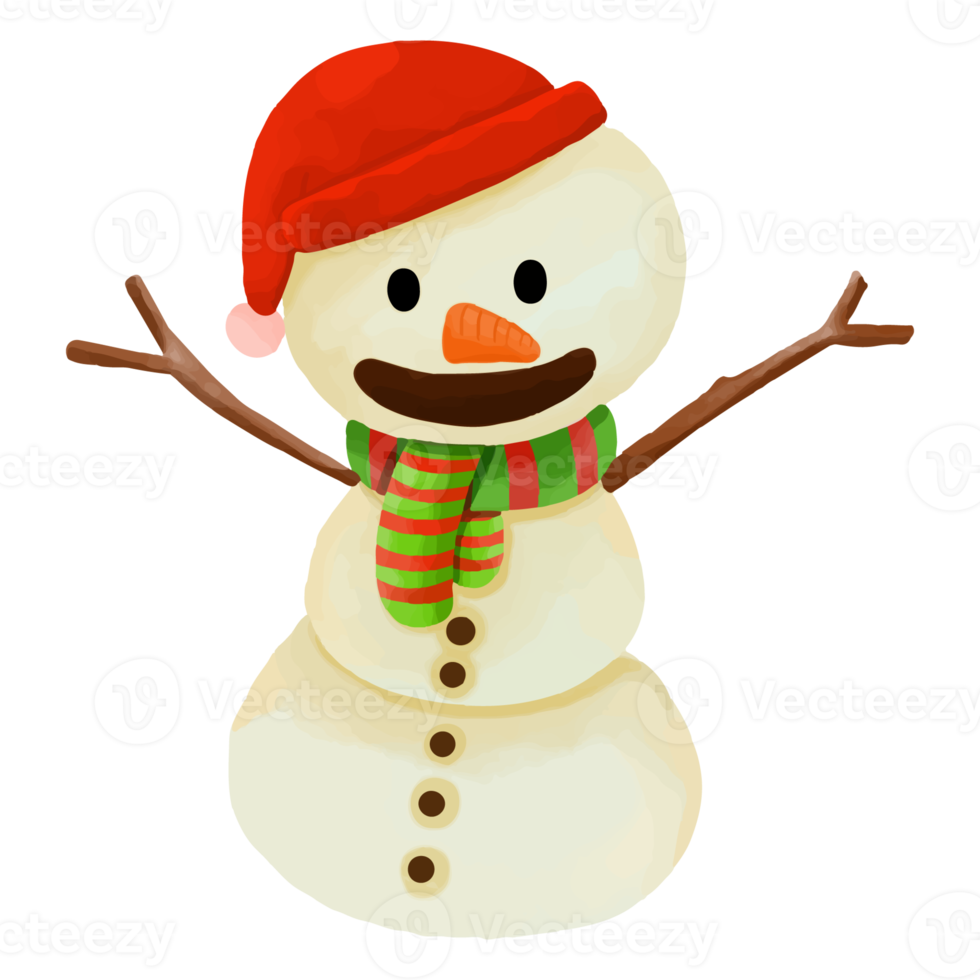 Watercolor Snowman, Hand painted Christmas decoration png