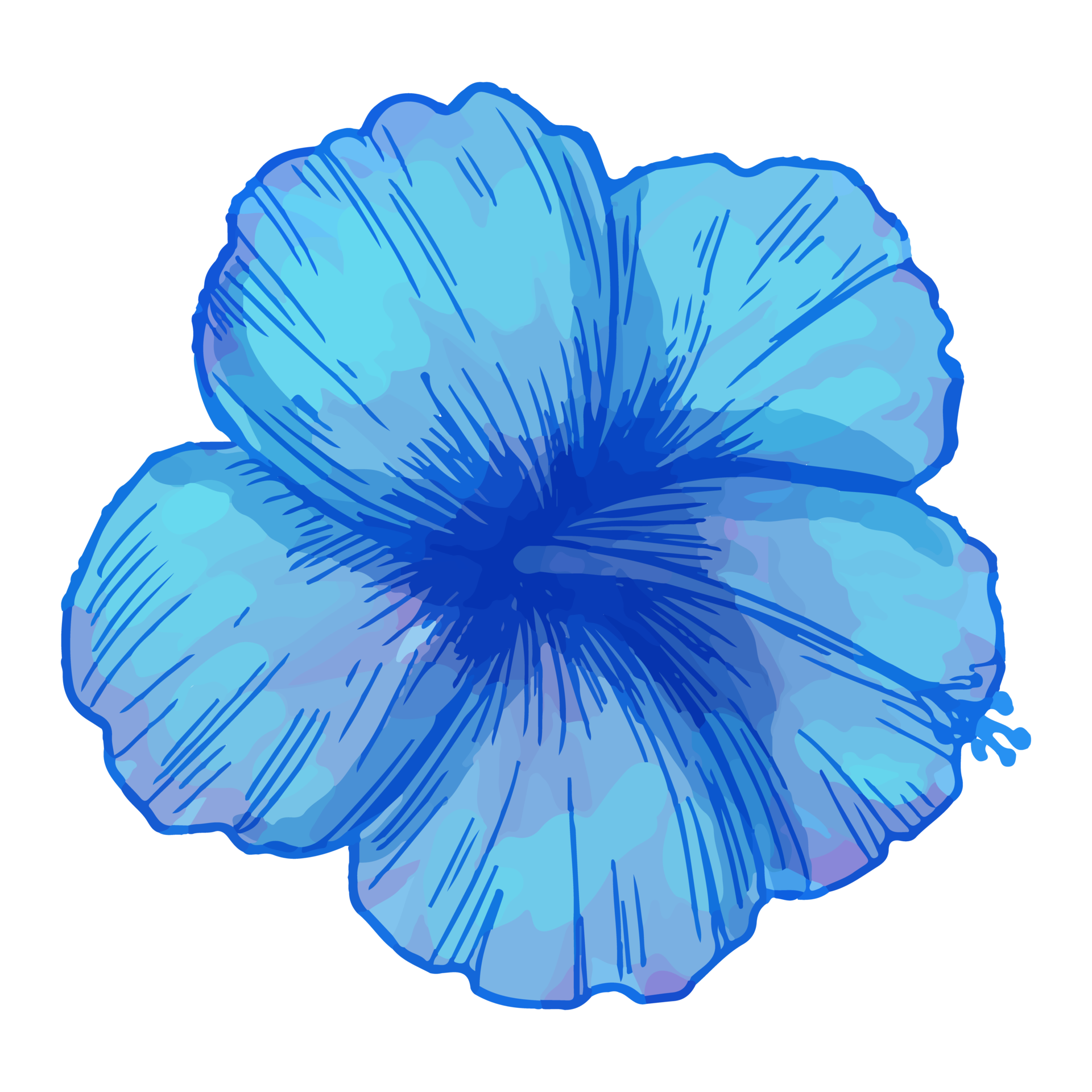 Watercolor Flower Blue Flora Clipart