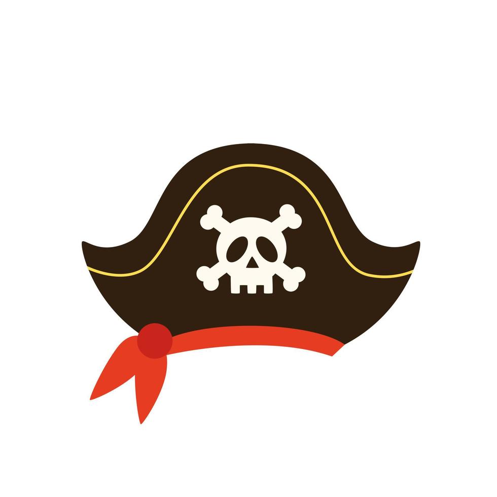 Vector illustration of hand drawn pirate hat on white background ...