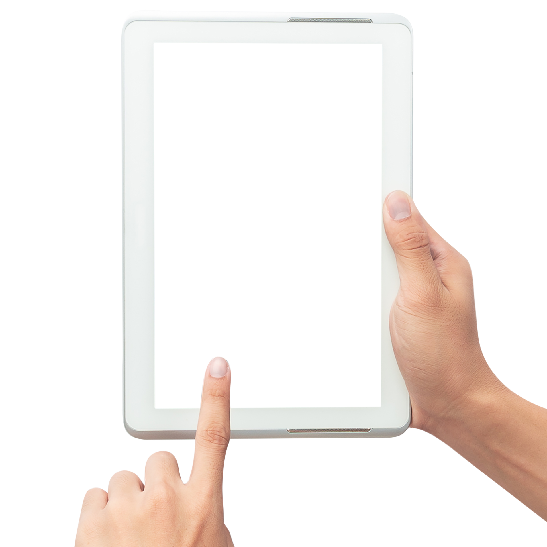 Hand holding tablet computer with screen mockup 8520313 PNG
