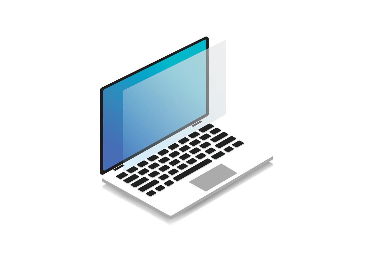 Isometric Laptop Modern Technology Minimal icon Illustration vector