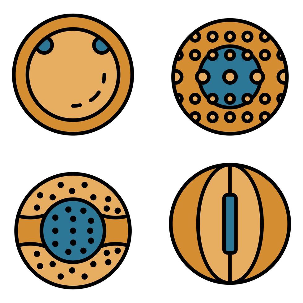 Zorb icons set vector flat