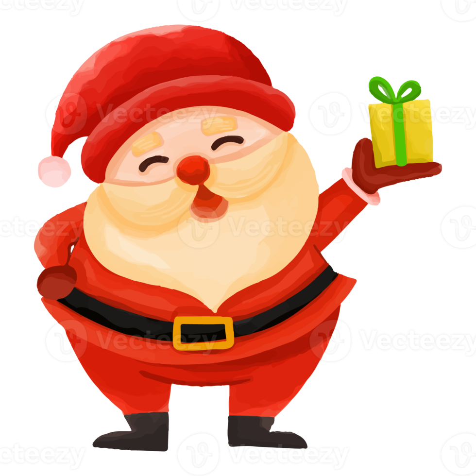 Watercolor Santa Claus, Hand painted Christmas decoration png