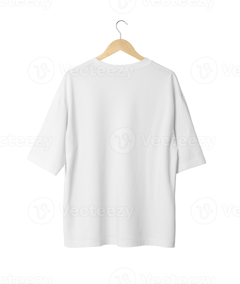 White oversize T shirt mockup hanging, Png file