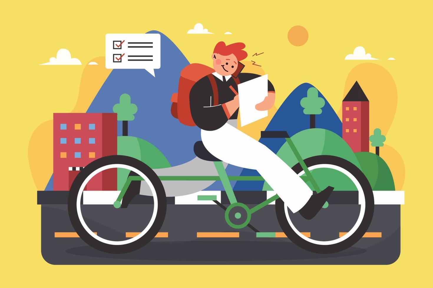 Working Everywhere Flat illustration vector