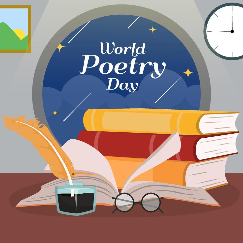 World Poetry Day Concept vector