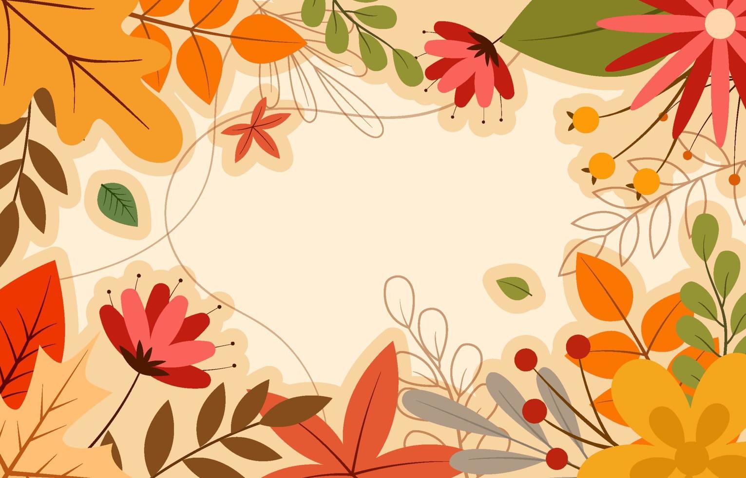 Fall Floral Autumn Background vector