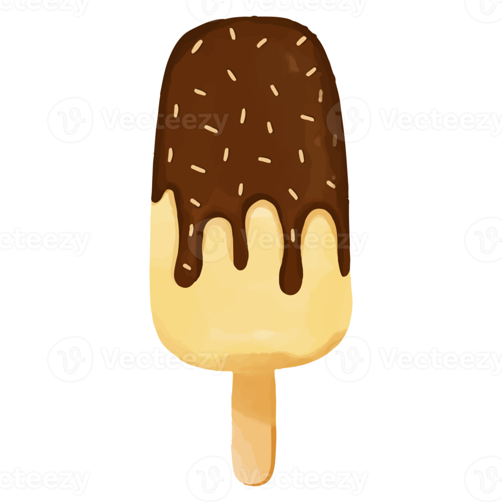 helado de acuarela, clipart dulce pintado a mano png