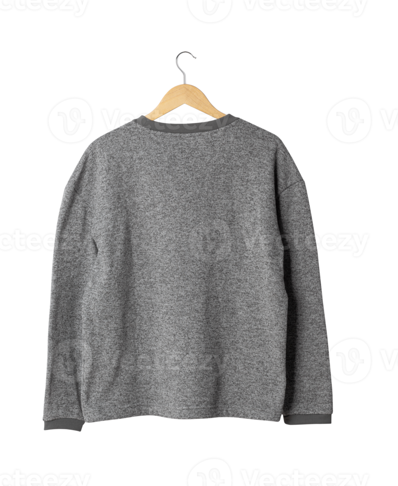 Gray sweater mockup hanging, Png file