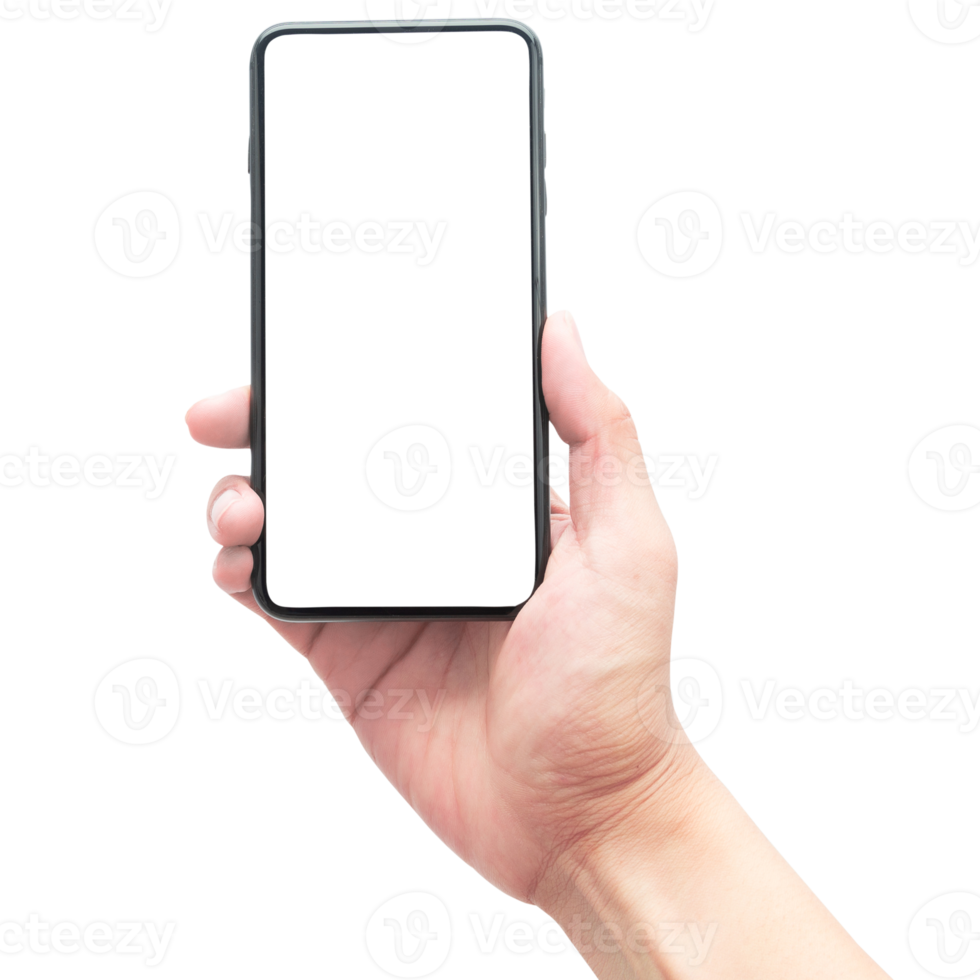 Free Hand Holding Smartphone With Screen Mockup Png With Transparent Background