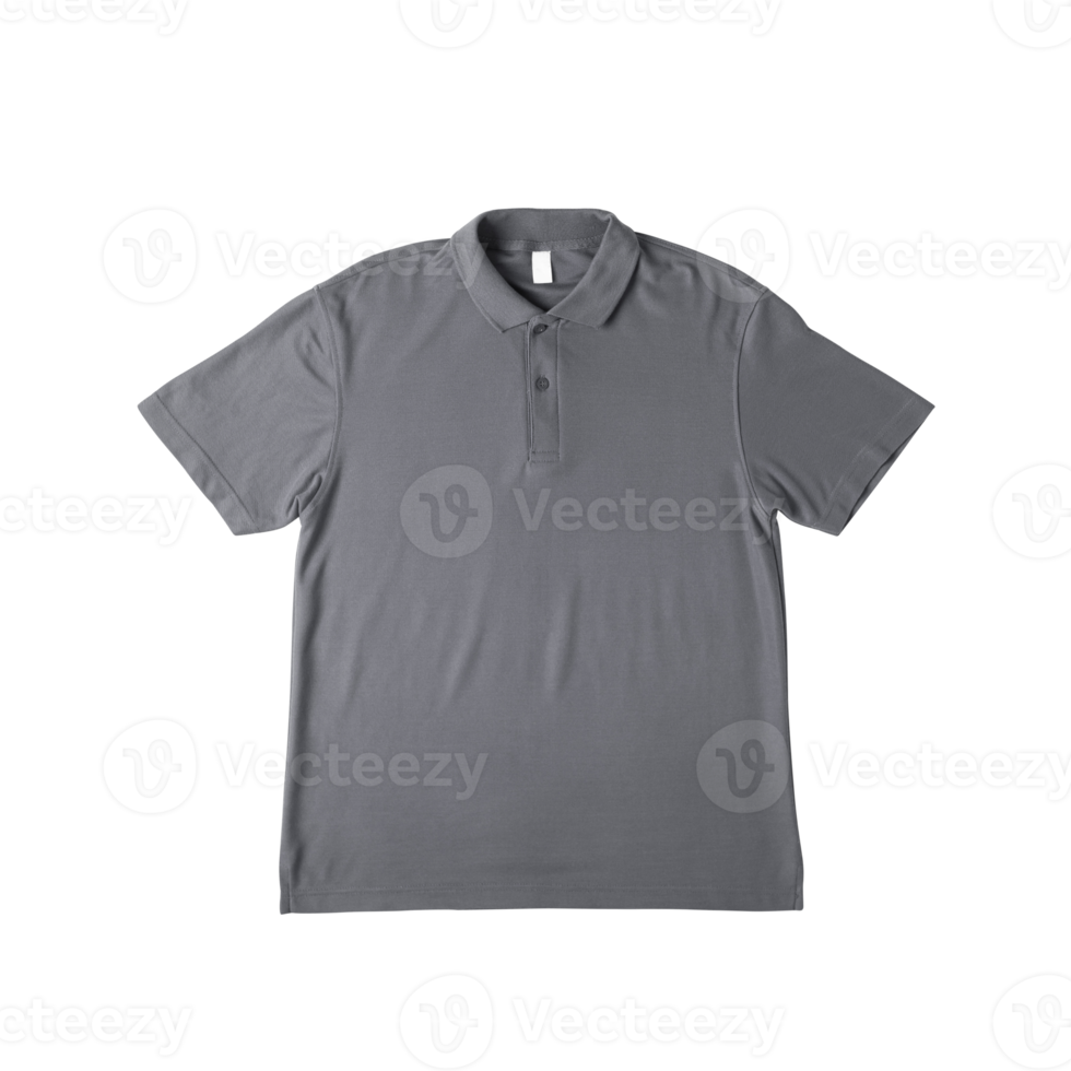 Realistic gray polo shirt mockup, Png file