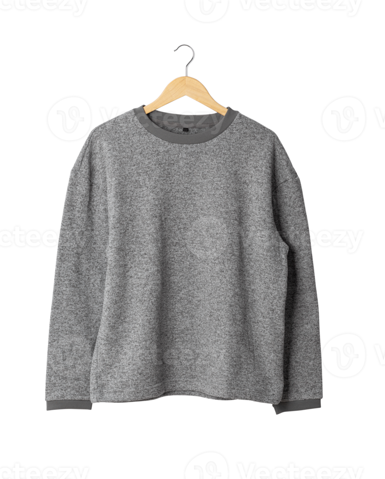 Gray sweater mockup hanging, Png file