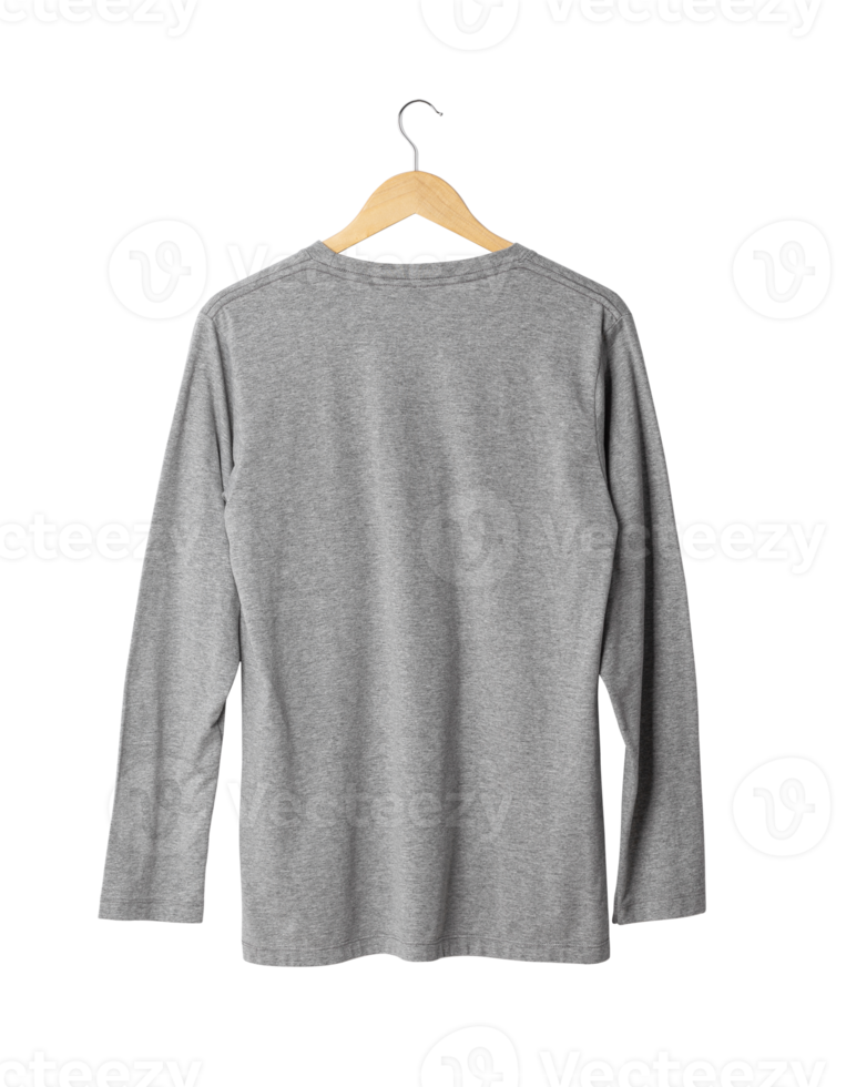 Gray long sleeve T shirt mockup hanging, Png file 8520866 PNG