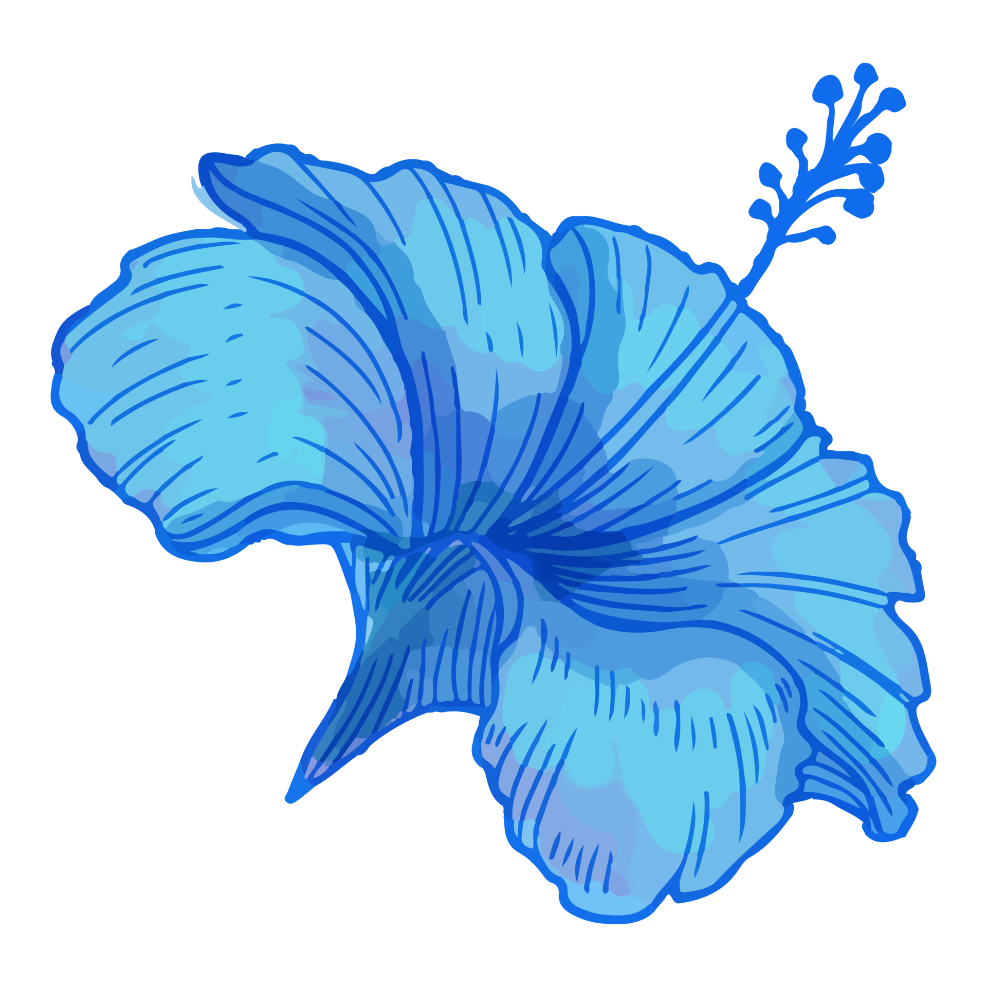 blue hawaiian flower clip art