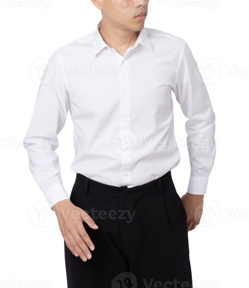 Young man in long sleeve shirt mockup cutout, Png file