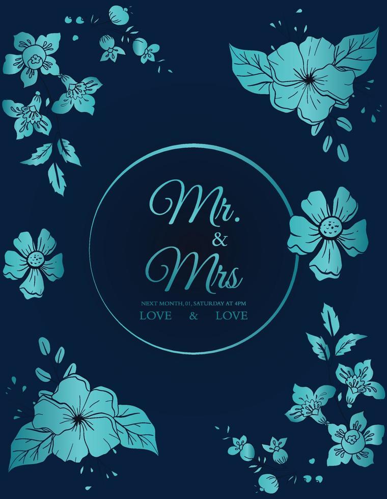 Beautiful blooming flower and leaves background vector