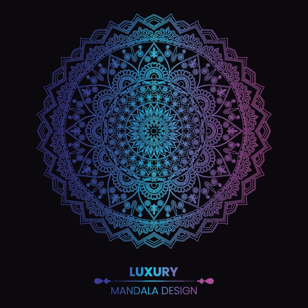 fondo de diseño de mandala ornamental de lujo en multicolor vector