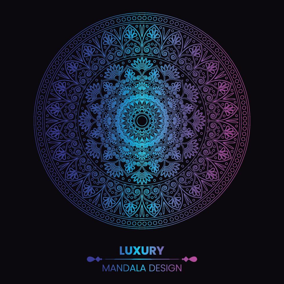 fondo de diseño de mandala ornamental de lujo en multicolor vector