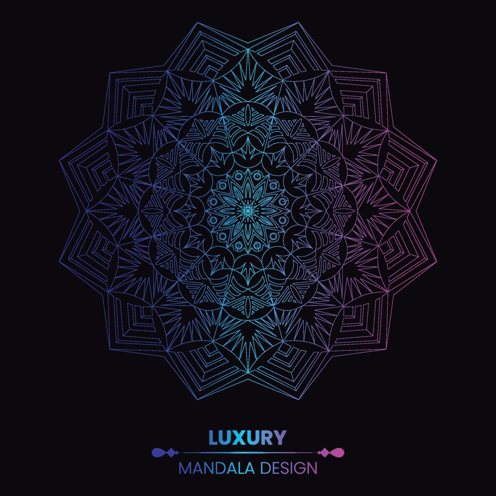 fondo de diseño de mandala ornamental de lujo en multicolor vector